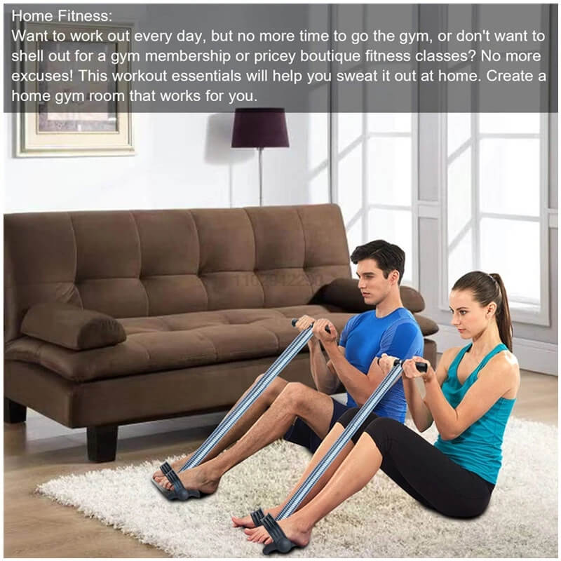 Elastic Pedal Resistance Band – Sit-Up Trainer for Home Gym