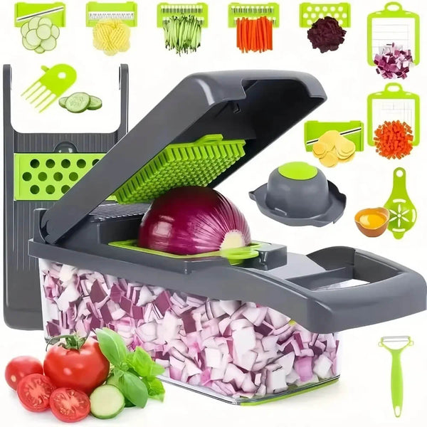 Multifunctional Vegetable Chopper – 16-in-1 Slicer, Dicer & Grater