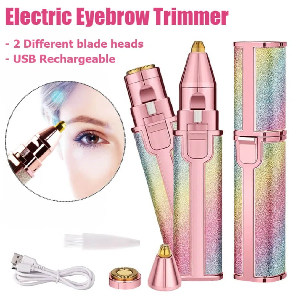 2-in-1 Electric Eyebrow & Facial Hair Trimmer – Rechargeable
