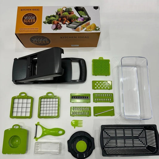 16 in 1 Multifunctional Vegetable Chopper - Onion Chopper, Food Grater, Slicer & Dicer for Kitchen, Easy Handle Design
