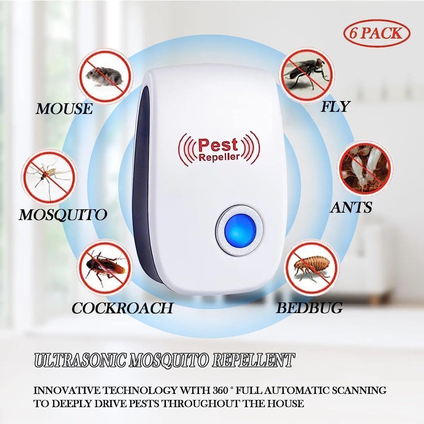 2026 New Ultrasonic Rat Mosquito Repellent Killer Plug-in Pest Control Safe Effective for Home Garden Indoor Outdoor Insect