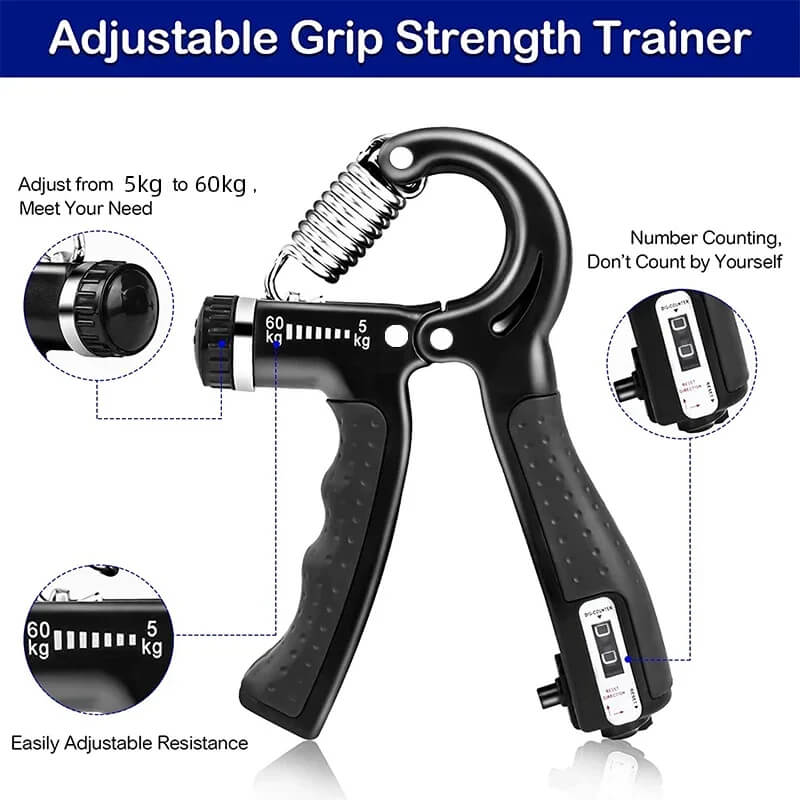 Hand Grip Trainer – Adjustable Resistance & Digital Counter(10-100kg)