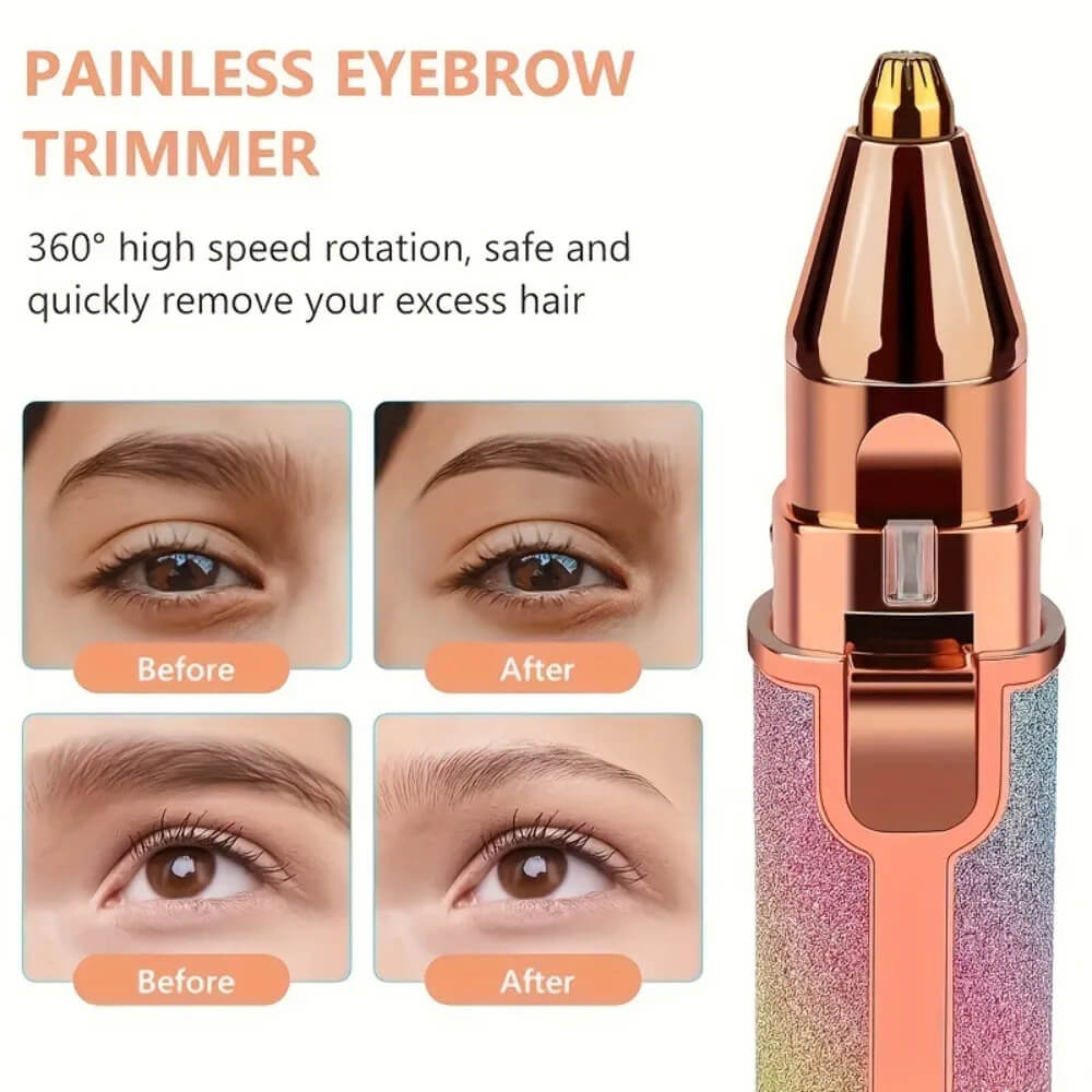 2-in-1 Electric Eyebrow & Facial Hair Trimmer – Rechargeable
