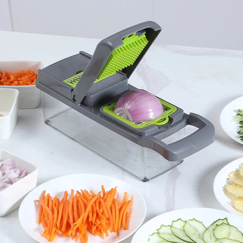 16 in 1 Multifunctional Vegetable Chopper - Onion Chopper, Food Grater, Slicer & Dicer for Kitchen, Easy Handle Design