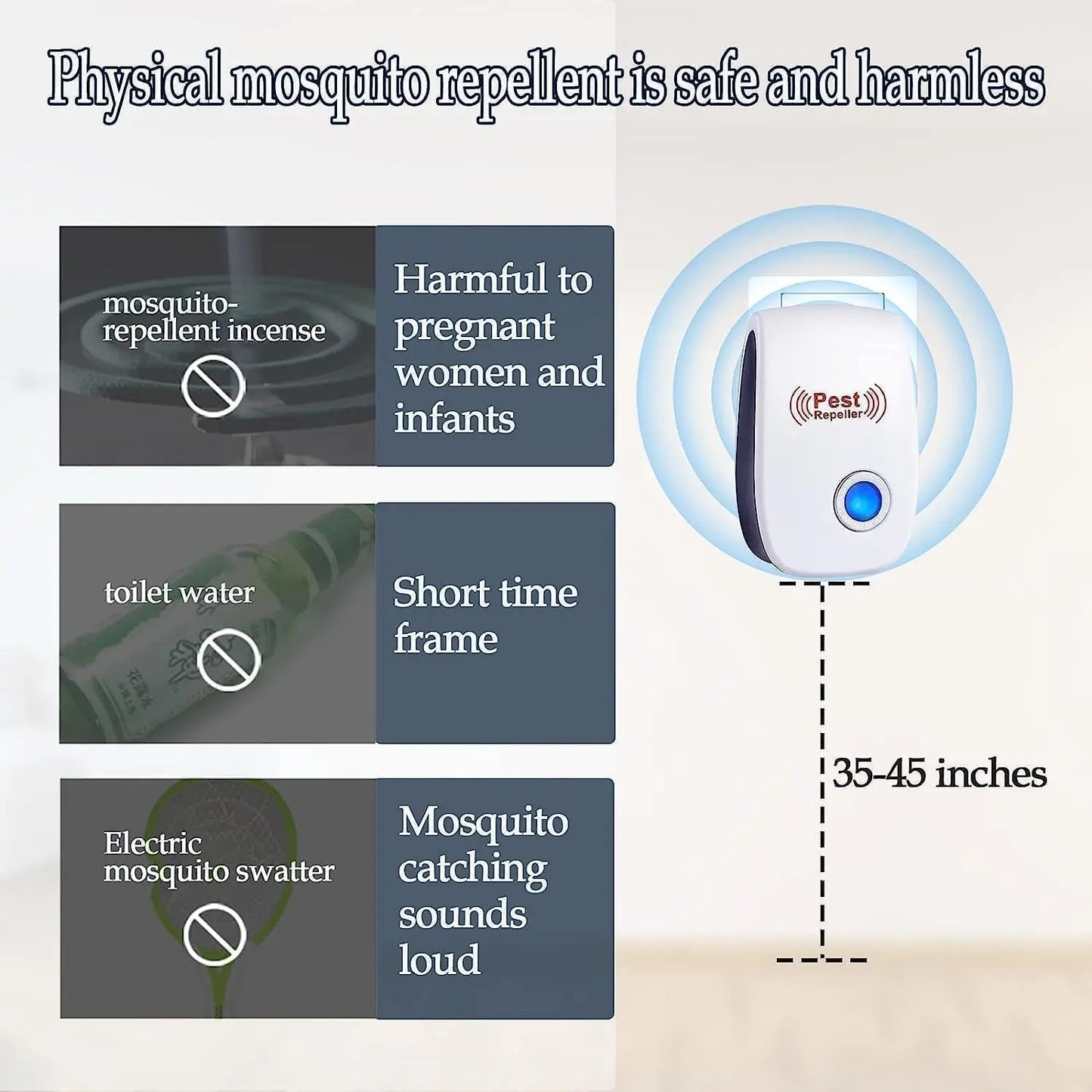2026 New Ultrasonic Rat Mosquito Repellent Killer Plug-in Pest Control Safe Effective for Home Garden Indoor Outdoor Insect
