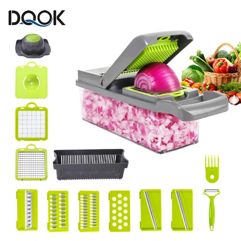 16 in 1 Multifunctional Vegetable Chopper - Onion Chopper, Food Grater, Slicer & Dicer for Kitchen, Easy Handle Design