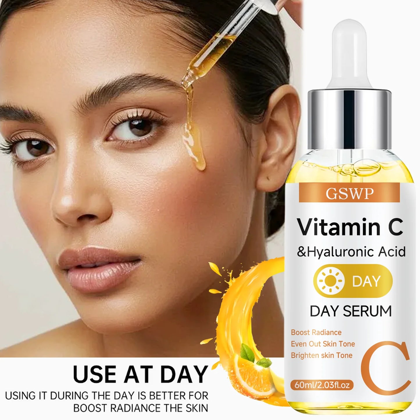 GSWP Day & Night Serum Set, Vitamin C + Retinol + Hyaluronic Acid Serums, Deeply Moisturizes, Tightens and Brightens the Face. 2