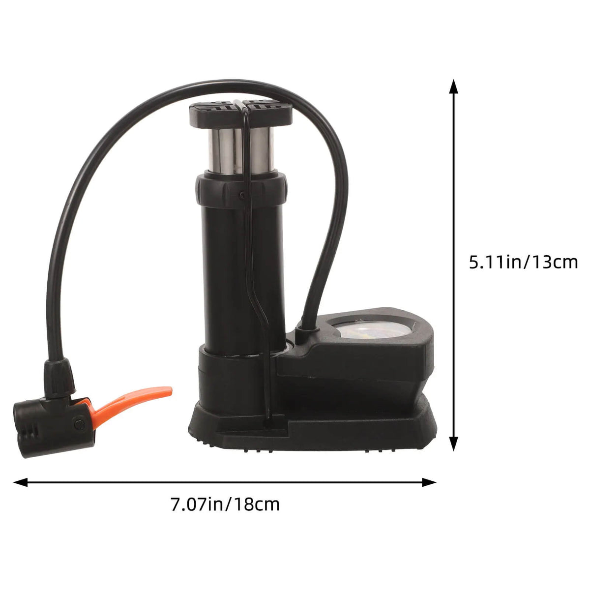 Foot Pedal Bike Pump with Pressure Gauge