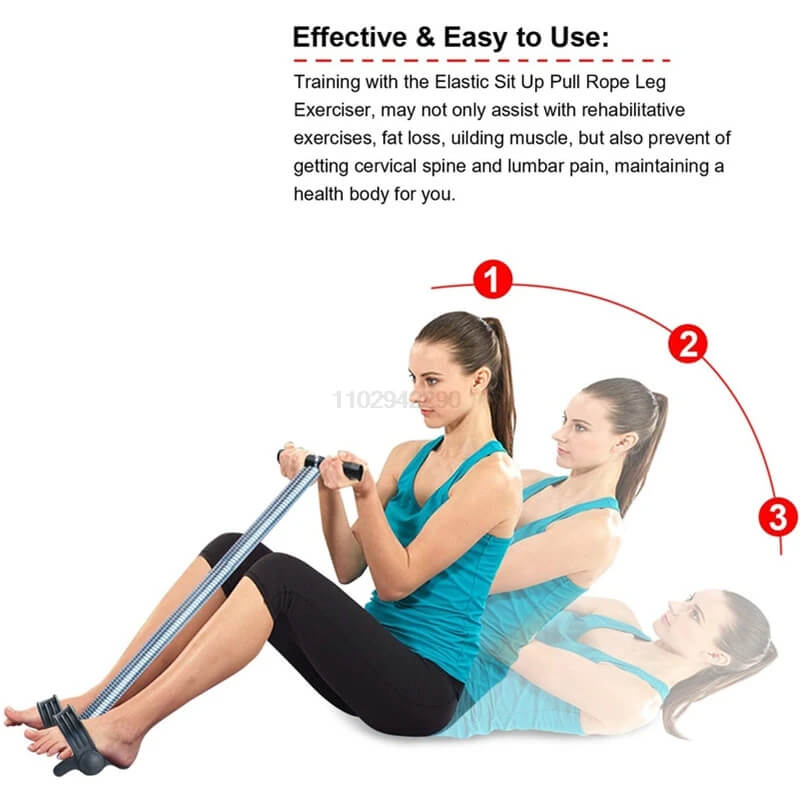 Elastic Pedal Resistance Band – Sit-Up Trainer for Home Gym